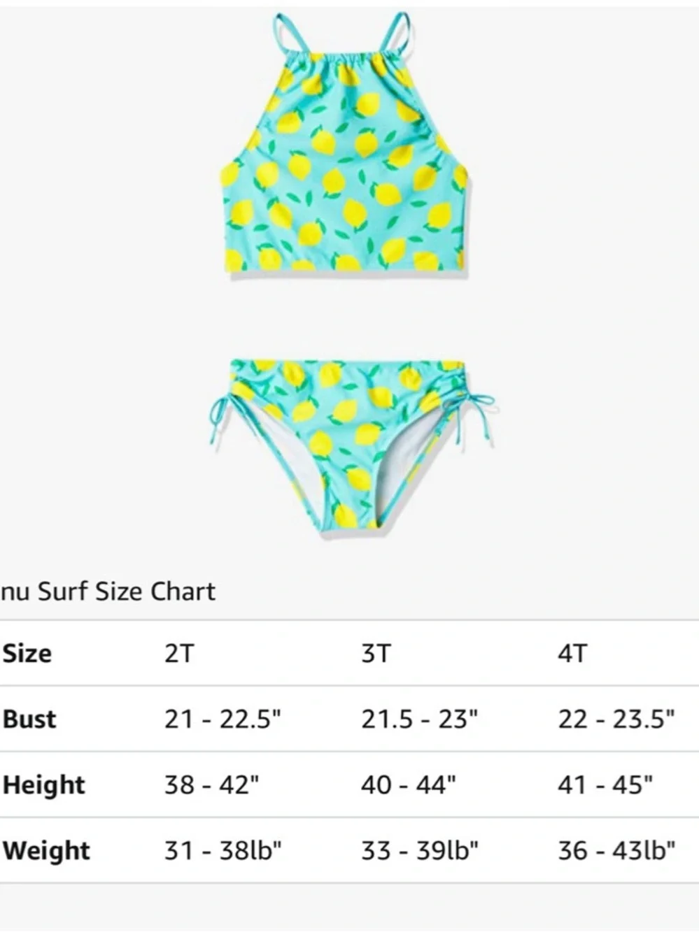 Kanu Surf Lemonade UPF 50 Beach Sport Halter Tankini 2T NWT